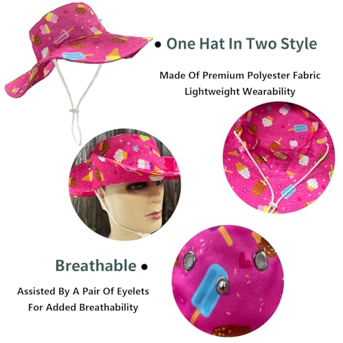 Funny Sun Hat for Men Women Wide Brim Bucket Hat Hiking Boonie Hat Summer Beach Fishing Caps - color: Ice Cream