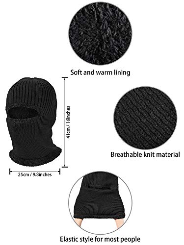 SATINIOR 2 Pcs Ski Masks Winter Balaclava Fleece - color: Black, Black, size: One Size