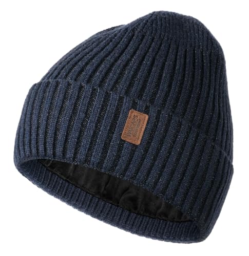 Wmcaps Winter Beanie for Men Women Fleece Lined Hat Warm Cuffed - color: Navy Blue Mix Slate Gray