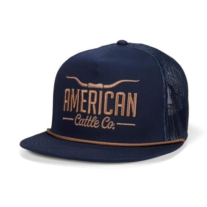 Longhorn Adjustable Snapback Western Hat - color: Navy