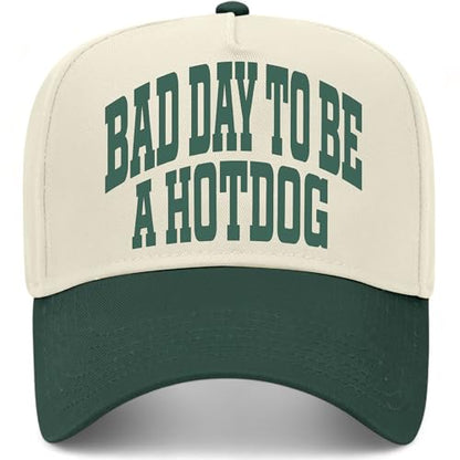 Bad Day to Be A Hotdog Collegiate Hat - color: Green/Natural