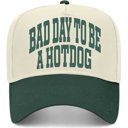 Bad Day to Be A Hotdog Collegiate Hat - color: Green/Natural