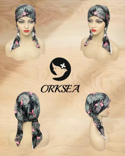 Chemo Headwear for Women Pre-Tied Head Scarf Coverings Scarves - color: Black Pattern2