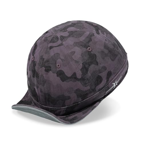 CLAPE Camo Short Brim Hat for Men, Shapeable Packable Outdoor Sport Cap - color: Clsb04-purple