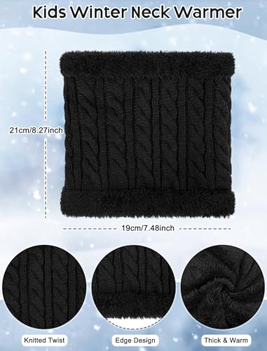Kids Winter Hat Gloves Scarf Set, Boys and Girls Beanie Hat - color: Black White