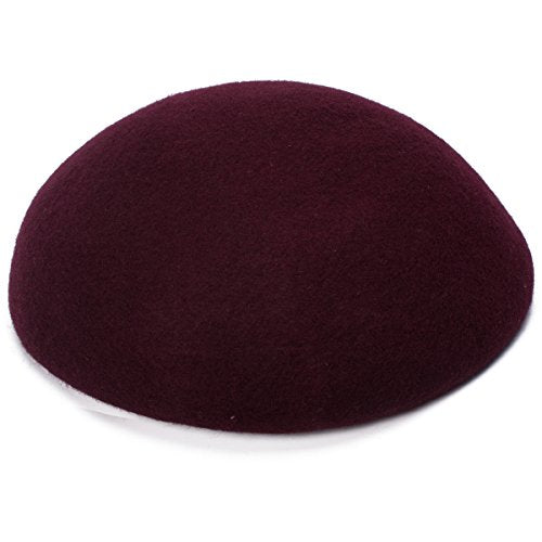 Cute Wool Felt Pillbox Hat Millinery Round Fascinator Base Craft Supply A048 - color: Wine