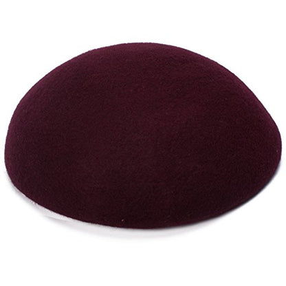 Cute Wool Felt Pillbox Hat Millinery Round Fascinator Base Craft Supply A048 - color: Wine