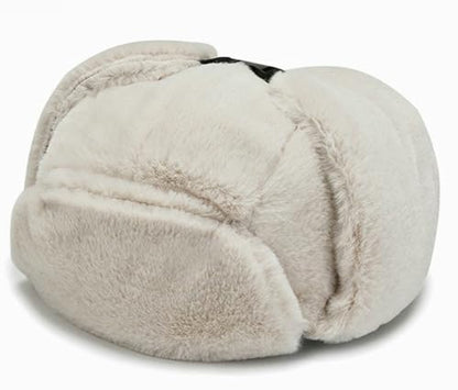 따뜻한 트래퍼 모자 여성용 남성용 Ushanka 모자 에비에이터 모자 이어 플랩 러시아 모자 추운 날씨용 겨울 인조 모피 모자 - color: Khaki