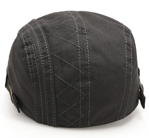 Initlove Mens Newsboy Cap Cotton Ivy Hat Beret Hats for Driving - color: A Grey
