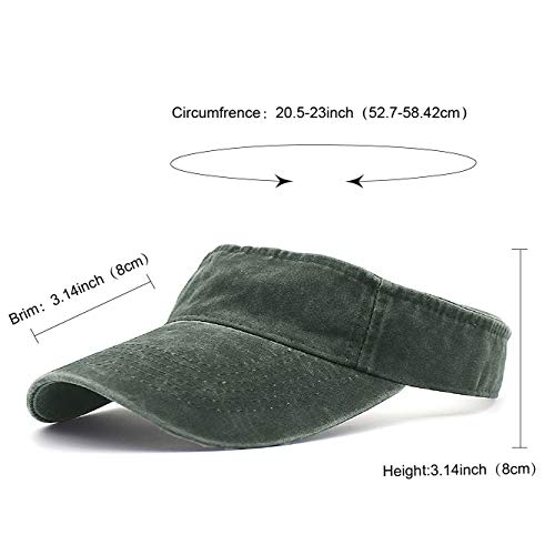 HH HOFNEN Sports Sun Visor Hats Cotton Adjustable Golf Caps for Men Women - color: #1a Army Green