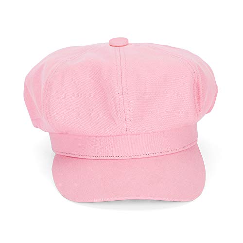 Newsboy Cabbie Baker boy hat Beret Cap for Women Pageboy Visor Paperboy Hat Sailor Fiddler Hat Adjustable - color: Pink