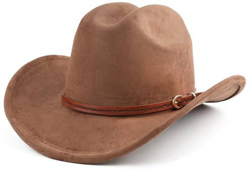 Pro Celia Cowboy Hat for Women and Men Wide Brim Western Cowgirl Hat - color: Coffee