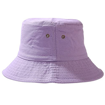 Unisex Bucket Hat Summer UPF 50+ Sun Protection Outdoor Beach Fishing Travel Hiking Hat - color: Light Purple