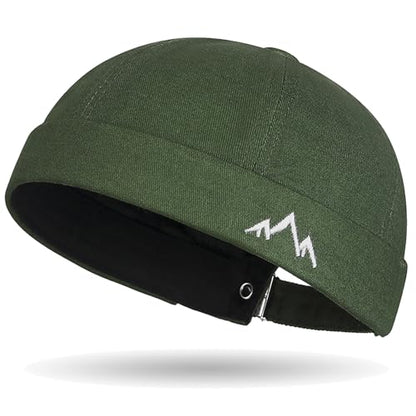 Outdoor Brimless Hat for Men Women, Adjustable Rolled Cuff Skull Cap - color: 2#army Green