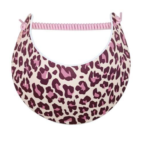 SUNBLO Roll-Up Sun Visor with Wide Brim for Outdoor Use – Running, Golf, Hiking, Beach – Ultra-Light UV Protection for All - color: Leopard