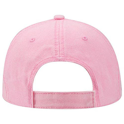 OTTO Garment Washed Pigment Dyed Cotton Twill 6 Panel Low Profile Dad Hat - color: Pink