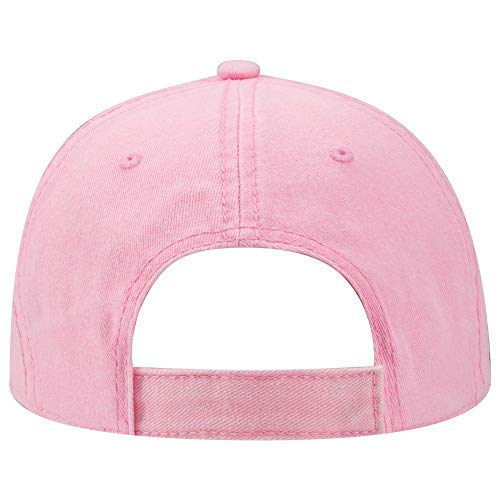 OTTO Garment Washed Pigment Dyed Cotton Twill 6 Panel Low Profile Dad Hat - color: Pink