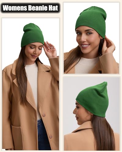 100% Cotton Beanie Hat for Men Women Cuffless Warm Winter Hats - color: 1pcs-turquoise Green