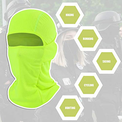 Balaclava Face Mask Adjustable Windproof UV Protection Hood - color: Green