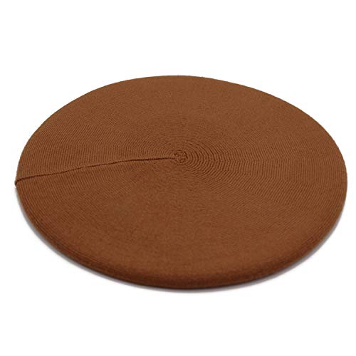 Wheebo Reversible Solid Color French Beret Hat for Women and Girls - color: Chocolate