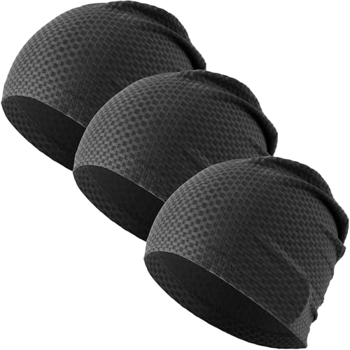 WTACTFUL 3-Pack Breathable Cooling Skull Cap for Men & Women Summer - color: Black+black+black