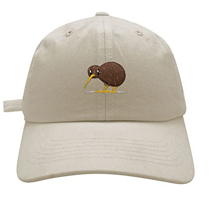 JPAK Kiwi Bird Baseball Cap Embroidered Cotton Dad Hat - Funny - color: Ivory