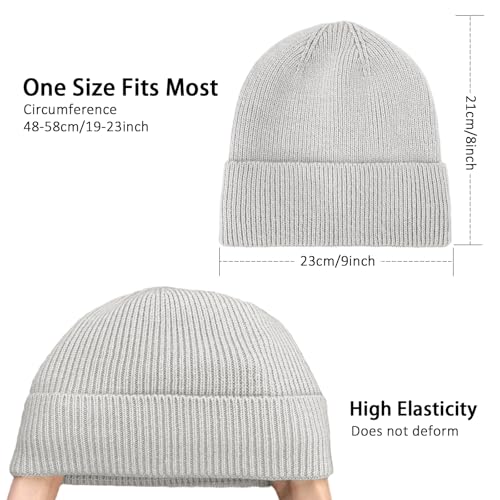 Winter Beanie Hats for Women Men Fleece Slouchy Knit Thick Beanies Warm Thermal Snow Ski Hat Gifts for Cold Weather - color: Light Grey