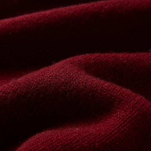 100% Merino Wool Slouchy Beanie Hat, Women Warm Winter Caps Soft, Ladies Breathable & Cozy Stretchy Knitted Skull Cap - color: Deep Red