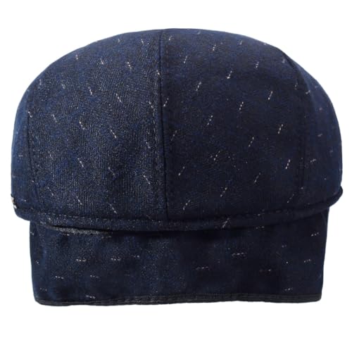 Men's Newsboy Hat with Earflaps Flat Ivy Caps Irish Cabbie Cap - color: Blue Spot