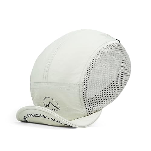CLAPE Quick Dry Short Brim 5 Panel Hat, Water Resistant Nylon Cap - color: Clsb03-cream