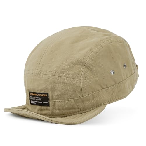 CLAPE Short Brim Baseball Cap 5 Panel Hat Soft Short Bill Trucker Cap Flat Snapback Hats Casual Outdoor Fitted Cap Dad Hats - color: Dy09-khaki