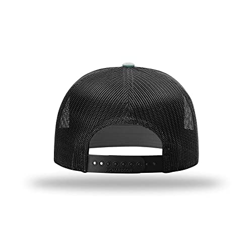 Richardson 168 Hi-Pro 7 Panel Adjustable Snapback Trucker Mesh Back Cap - color: Dark Green/Black