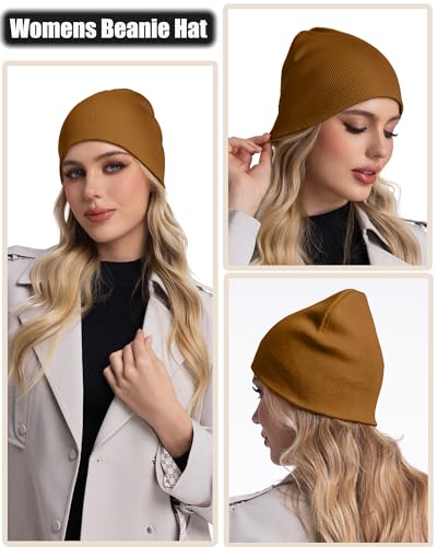 100% Cotton Beanie Hat Cuffless Beanies Warm Knit Winter Skull Cap - color: 1pcs-coffee