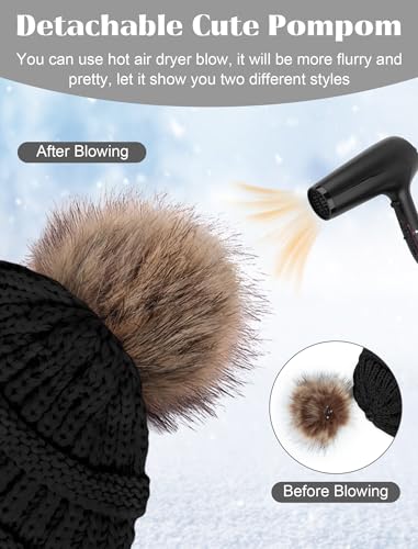 Kids Winter Hat Gloves Scarf Set, Boys and Girls Beanie Hat - color: Black
