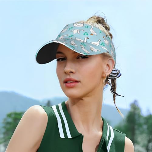 Unisex Adjustable Sports Sun Visor - color: Floral Goose