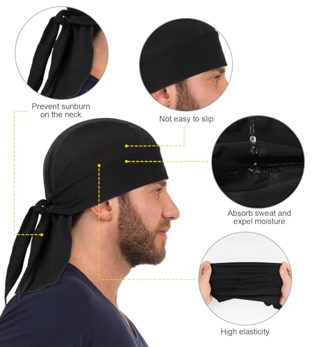 MELASA Cooling Do Rags Skull Cap Helmet Liner Breathable Sweat-Seal - color: Black Paisley