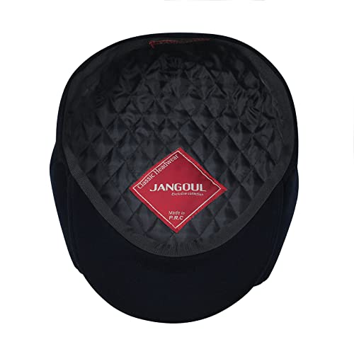 Men Wool Blend 8 Panel Newsboy Cap - color: Navy, size: 7 5/8