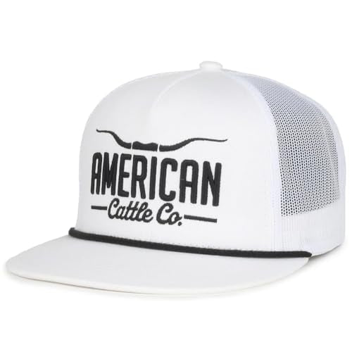 Longhorn Adjustable Snapback Western Hat - color: White/Black