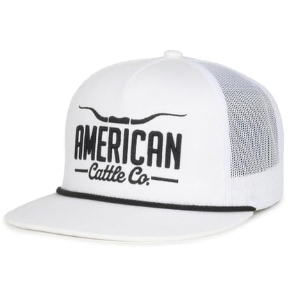 Longhorn Adjustable Snapback Western Hat - color: White/Black