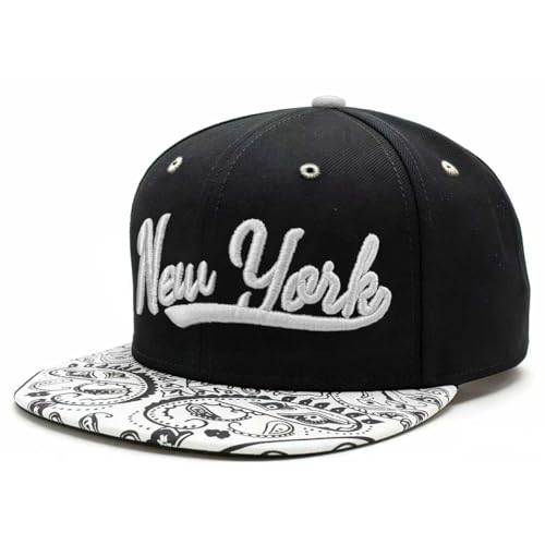 Classic Vintage Embroidered Fashionable Baseball Cap, Snapback Trucker Hat for Men & Women, Adjustable Flat Bill Hats - color: N-blue&white