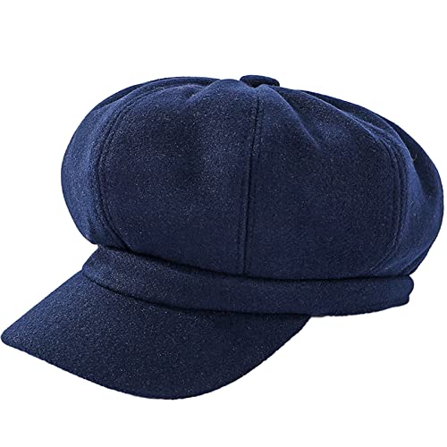 Newsboy Caps for Women Classic Beret Hats Autumn Winter Cap - color: Navy Blue