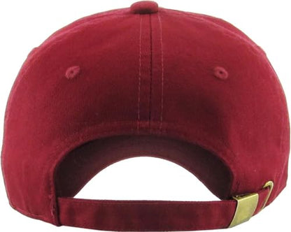 KBETHOS Classic Unisex Cotton Adjustable Low Crown Baseball Cap – Plain Dad Hat - color: Burgundy