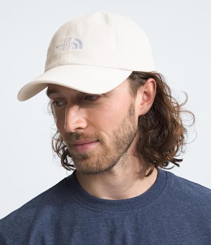 The North Face Norm Baseball Hat | Shallow Fit Ball Cap with Embroidered Logo, Adjustable Strap Closure & Silver Buckle - color: White Dune/Raw Undyed