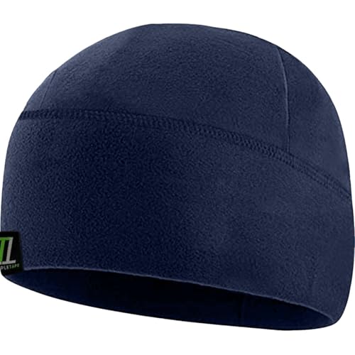 Temple Tape Tactical Fleece Watch Cap Beanie – Skull Cap Fleece Hat - Mens & Women - color: Navy, size: One Size