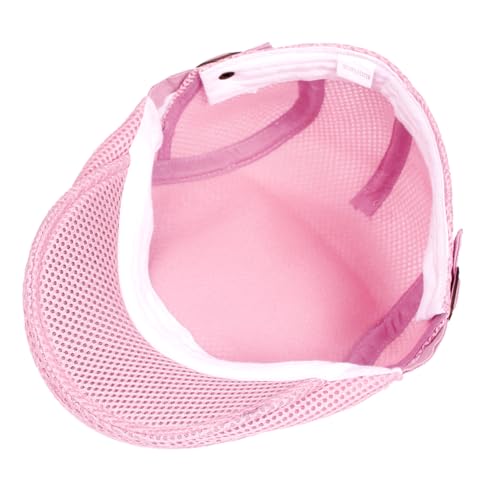 DIYDECAL Mens Breathable Mesh Summer Hat Adjustable Newsboy Beret Ivy Cap Cabbie Flat Cap - color: Pink