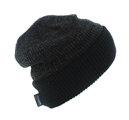 Milani Thinsulate 40 Gram Windchill Insulated Winter Cold Weather Beanie Skull Cap - color: Gray/Solid Black Cuff