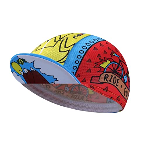 Funny Cycling Cap - Polyester Cartoon Cycling Hat-Under Helmet - Cycling Helmet Liner Breathable&Sweat Uptake - color: B2