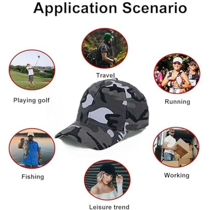 ZH Plain Adjustable Baseball Cap - Lot of 12 Unisex Blank Design Caps - color: Gray Camo