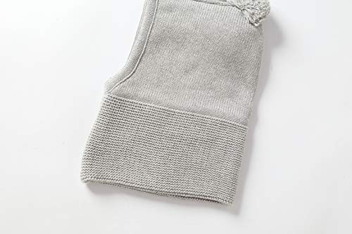 Baby Toddler Kids Winter Hats Warm Windproof Knit Scarf Hood Fleece Hat - color: Grey, size: 2-6 Years
