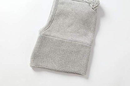 Baby Toddler Kids Winter Hats Warm Windproof Knit Scarf Hood Fleece Hat - color: Grey, size: 2-6 Years